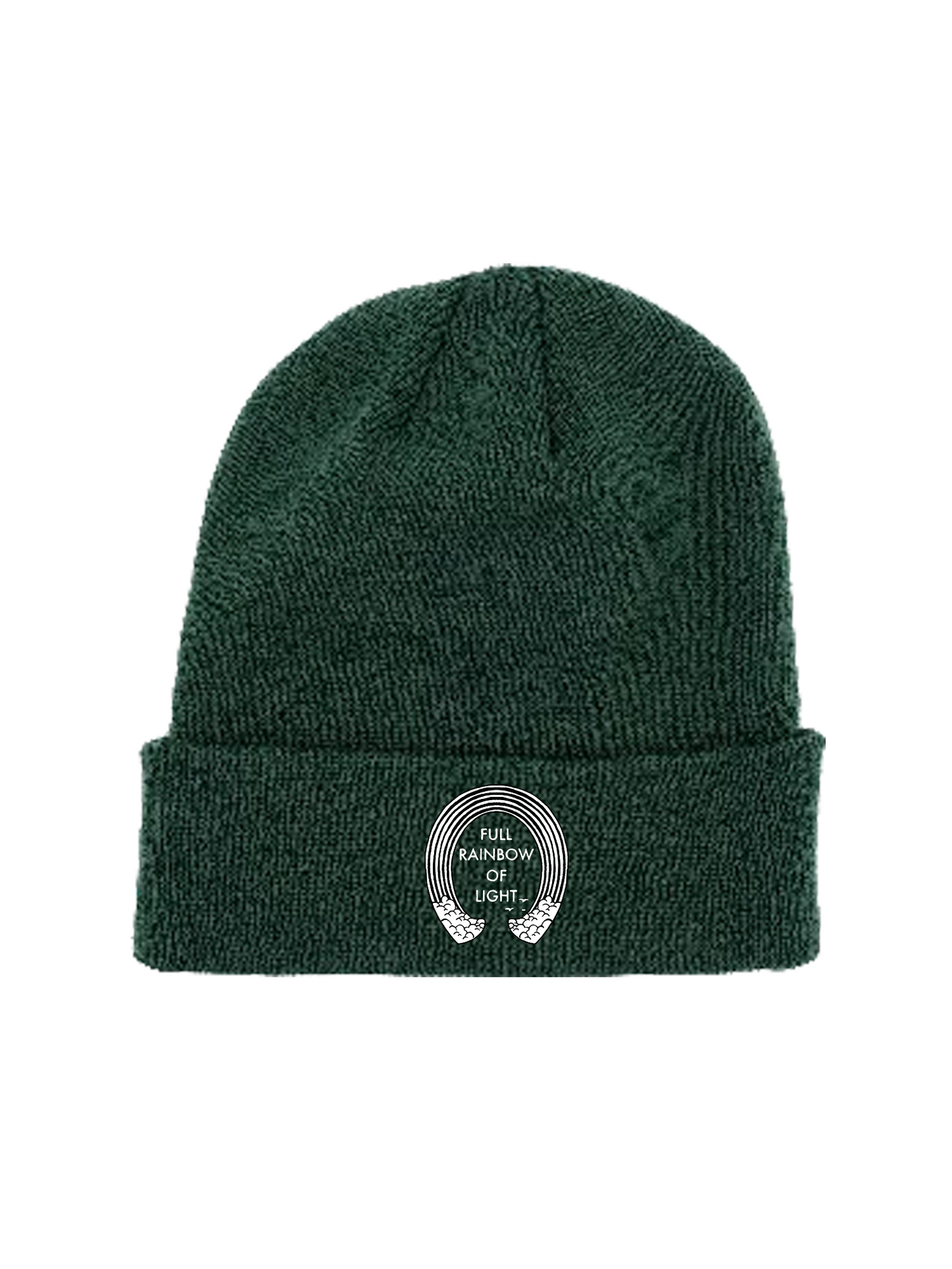 Full Rainbow of Light Green Embroidered Beanie