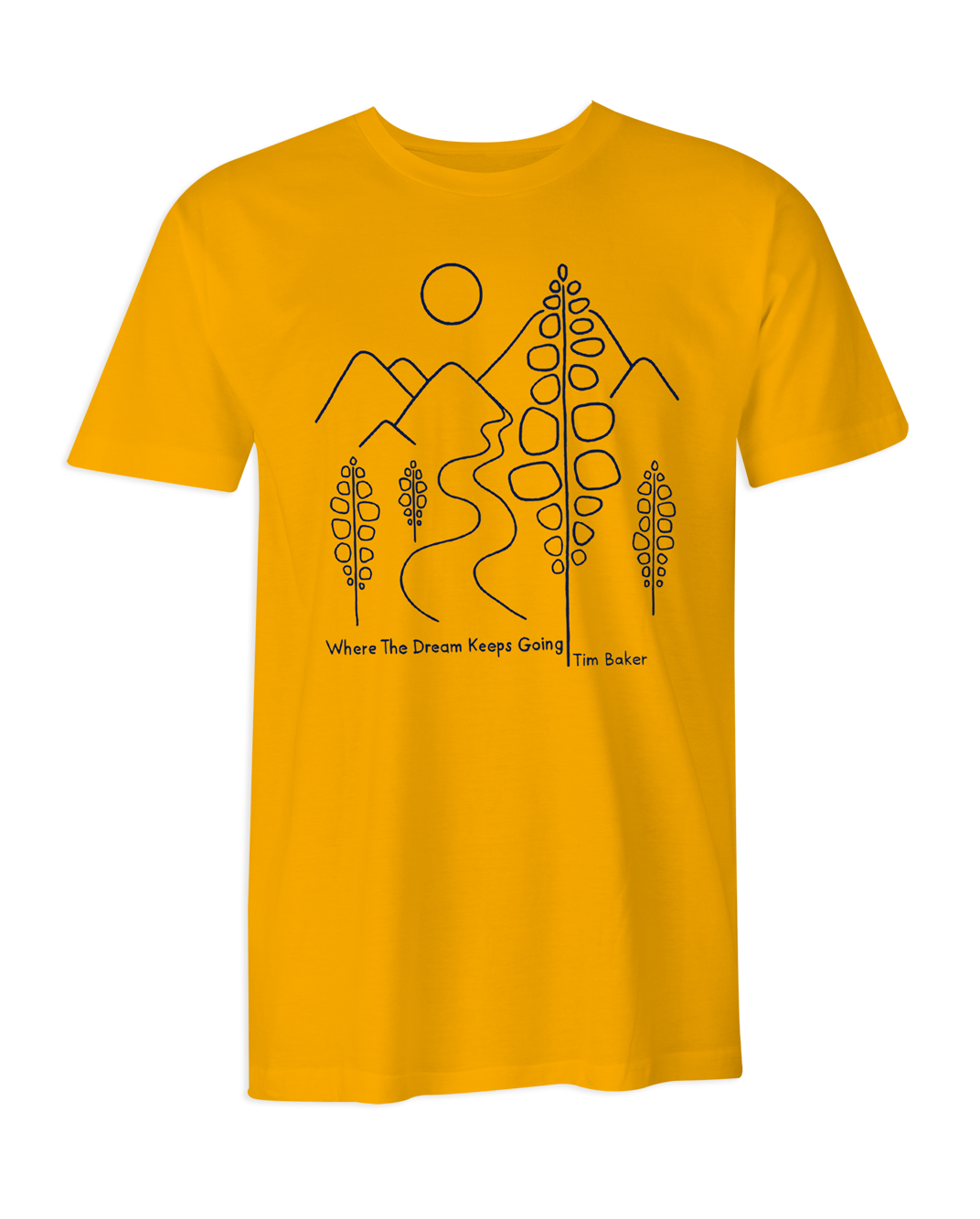 Where The Dream Keeps Going T-Shirt (Mustard Yellow)